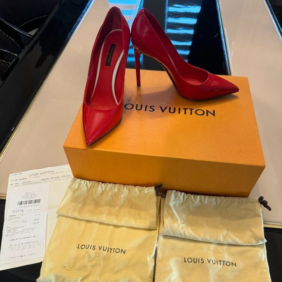 COPY - Louis Vuitton Eyeline Red Pump Heels pointed toe patent leather red Size… - Picture 3 of 8